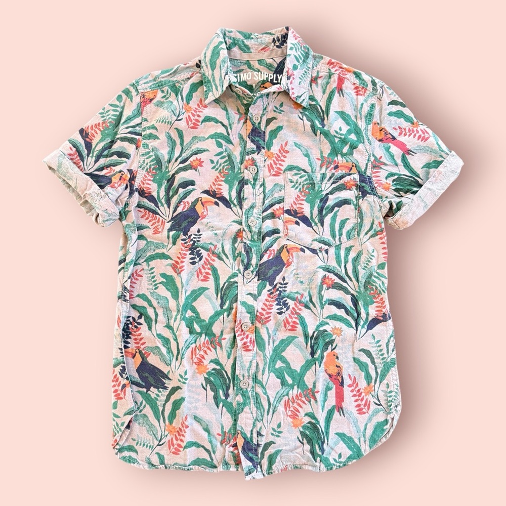 Mossimo Supply Co. Tropical Print Casual Shirt